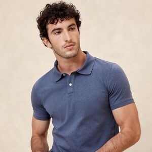 Slim Luxe Touch Polo (Slim Fit) - Blue Heather